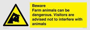 Beware Farm animals can be dangerous. Visitors are advised not to interfere with animals
